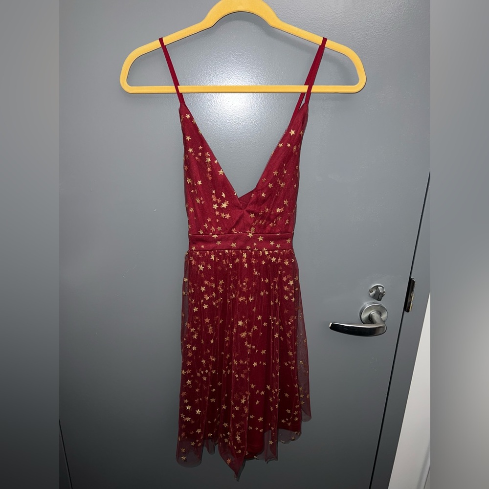 Lulus red star semi-formal dress